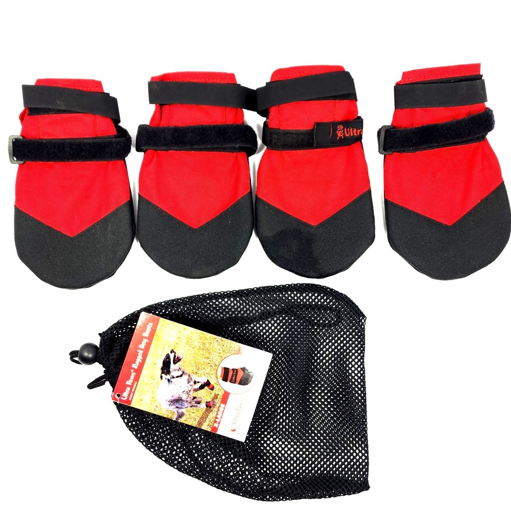 Ultra Paws Rugged Dog Boots Size X-Large Black & Red‎ Outdoor Protection